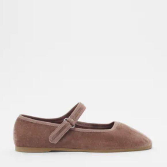 ZARA KIDS VELVET BALLET FLATS - Picture 2 of 2
